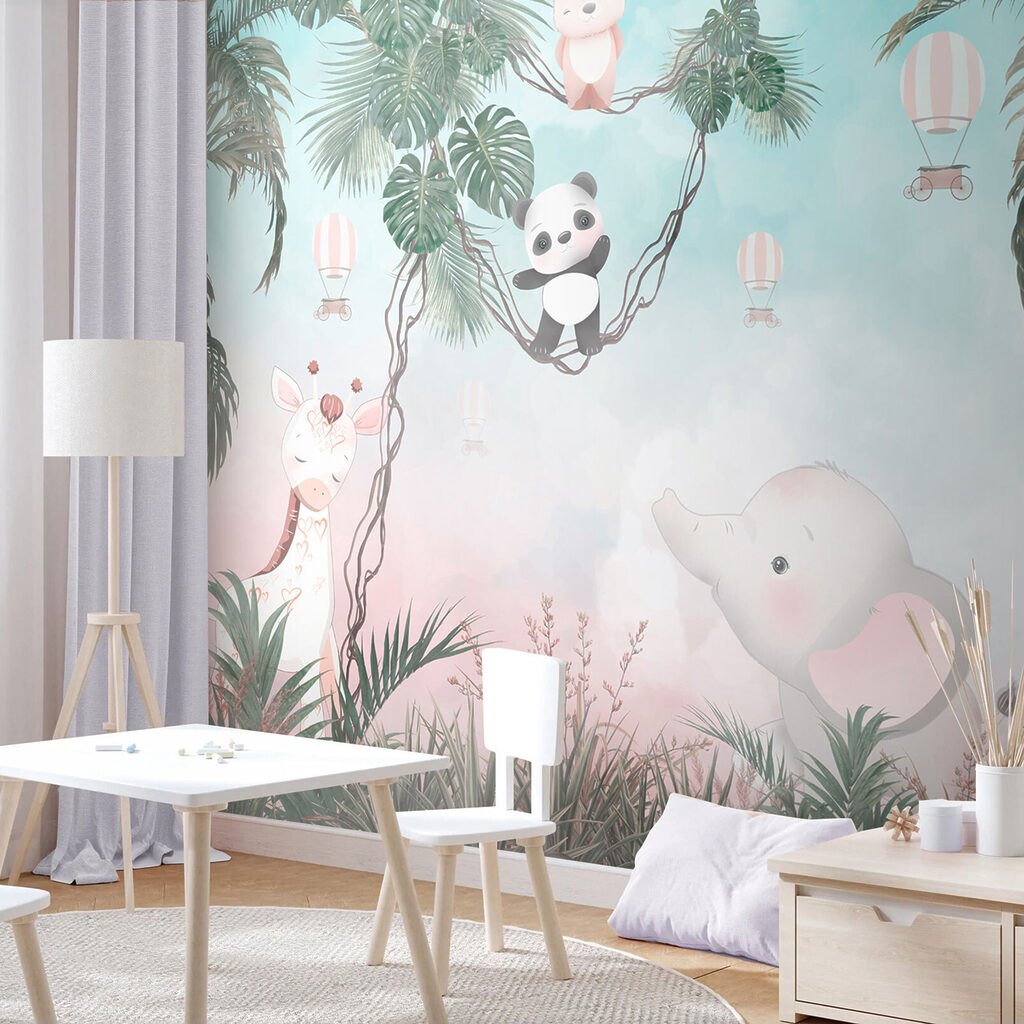 Jungledieren boven het gras — interieur 5