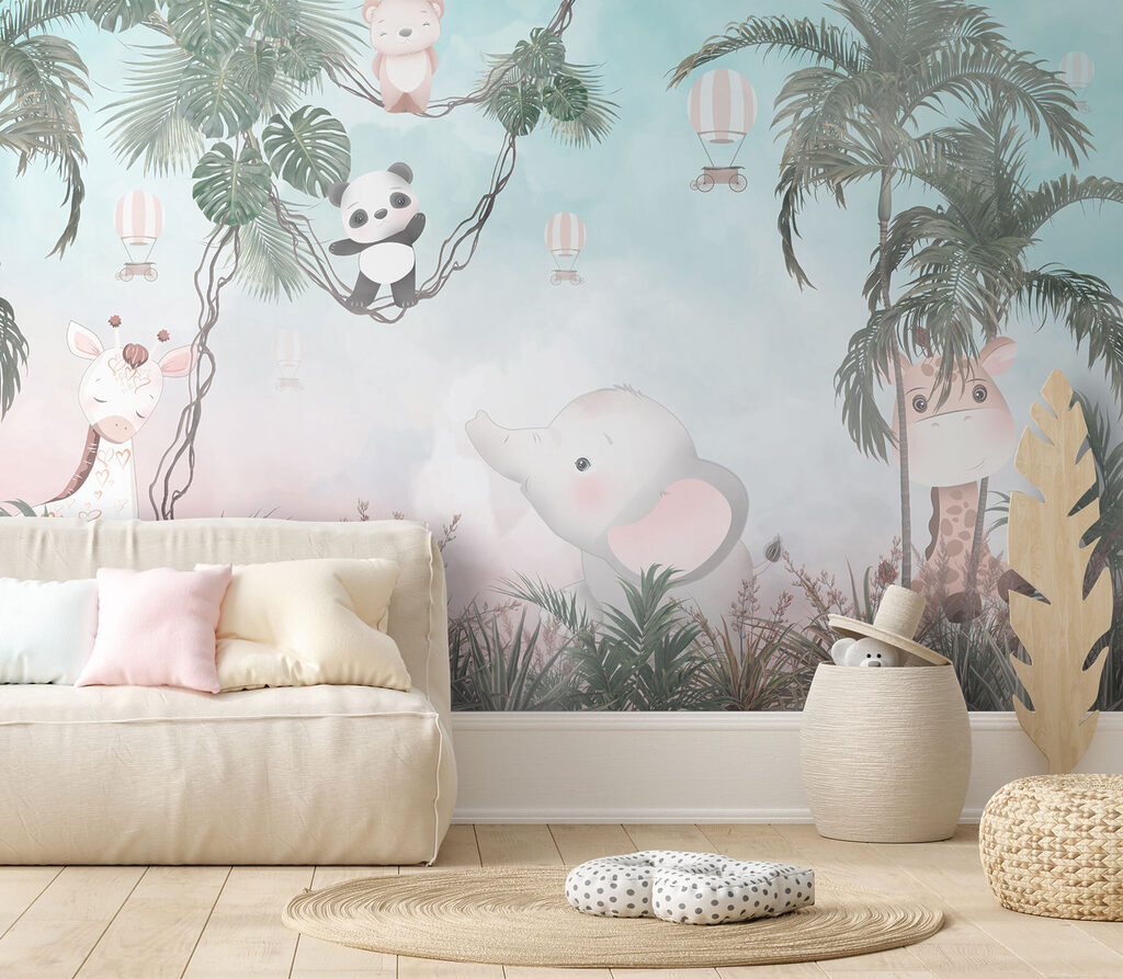 Jungledieren boven het gras — interieur 3