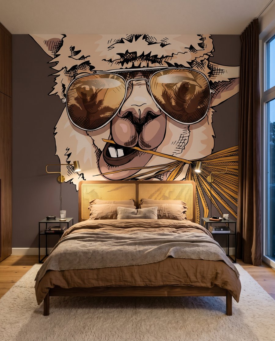 Lama met een zonnebril — interieur 2