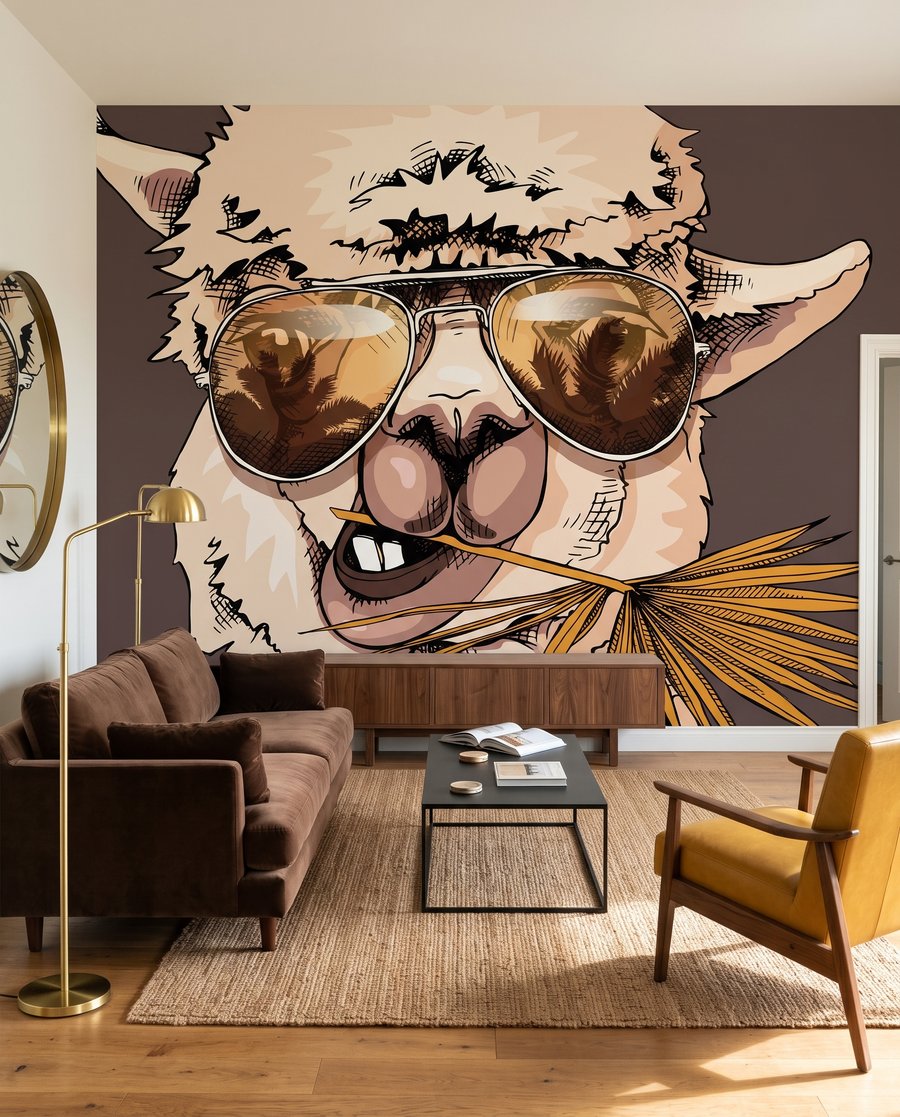 Lama met een zonnebril — interieur 1