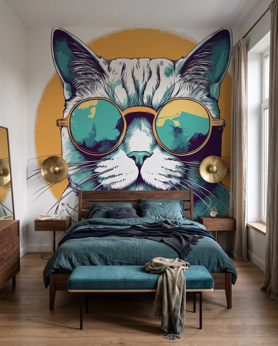 Kat met zonnige bril — interieur 2