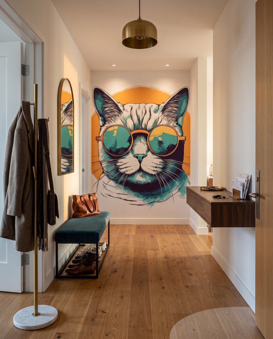 Kat met zonnige bril — interieur 4