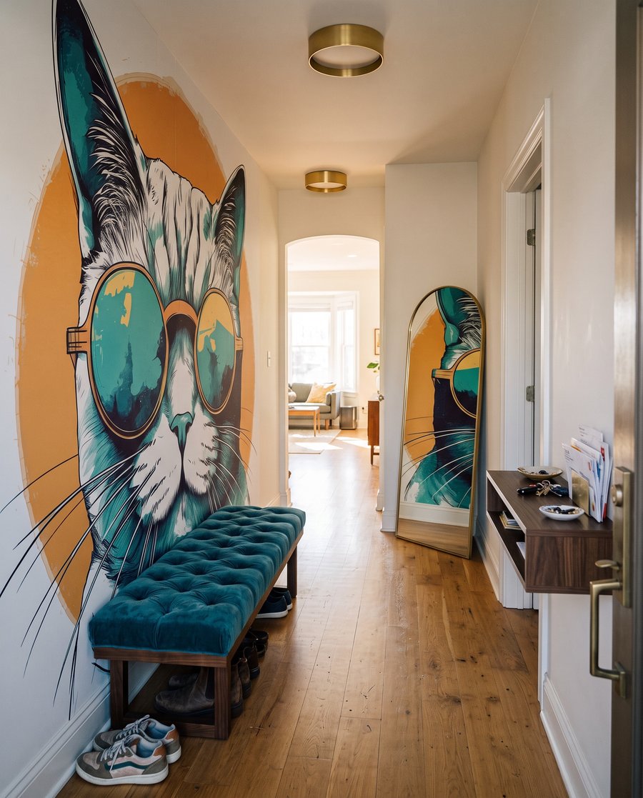 Kat met zonnige bril — interieur 5