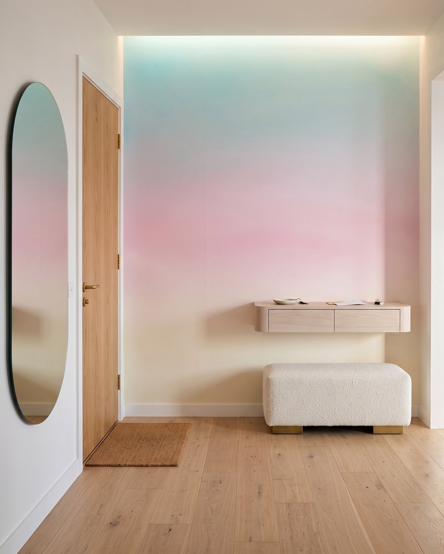 Zachte pasteltinten van kalme sereniteit in een interieur