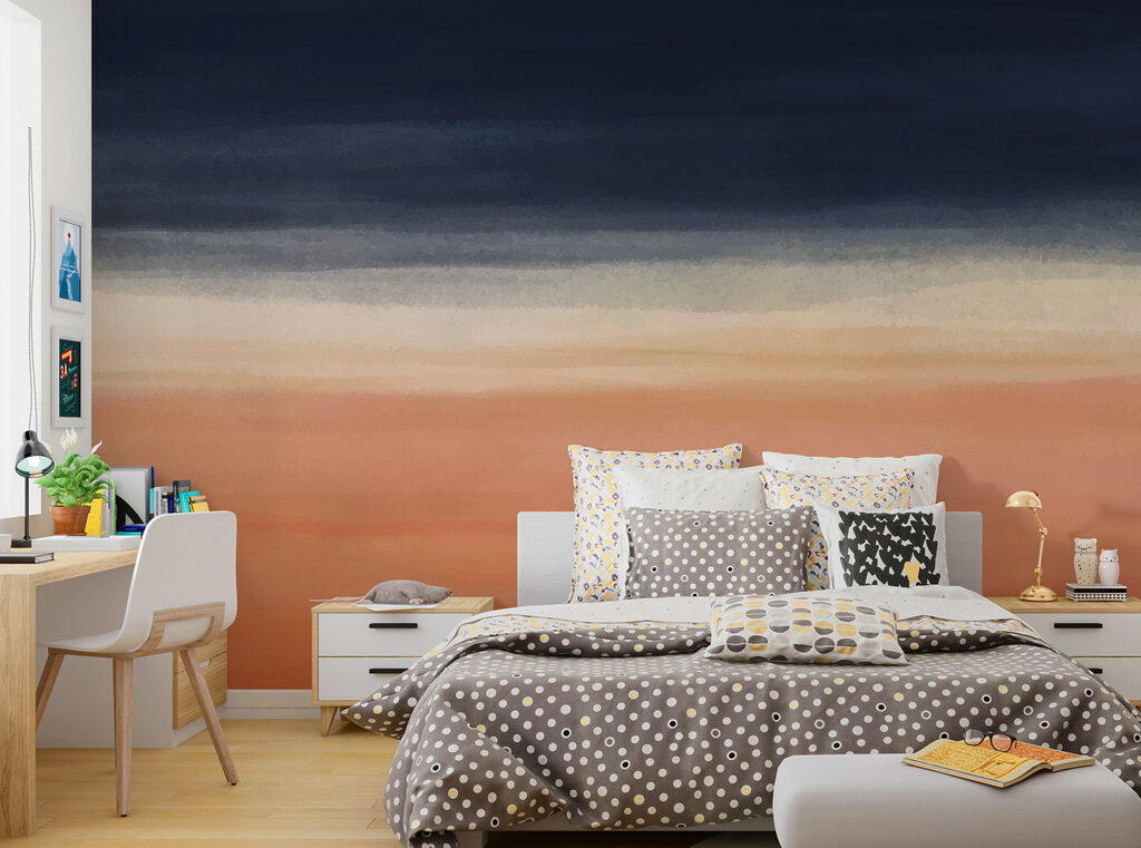 Brede verfbanen in avondtinten — interieur 2