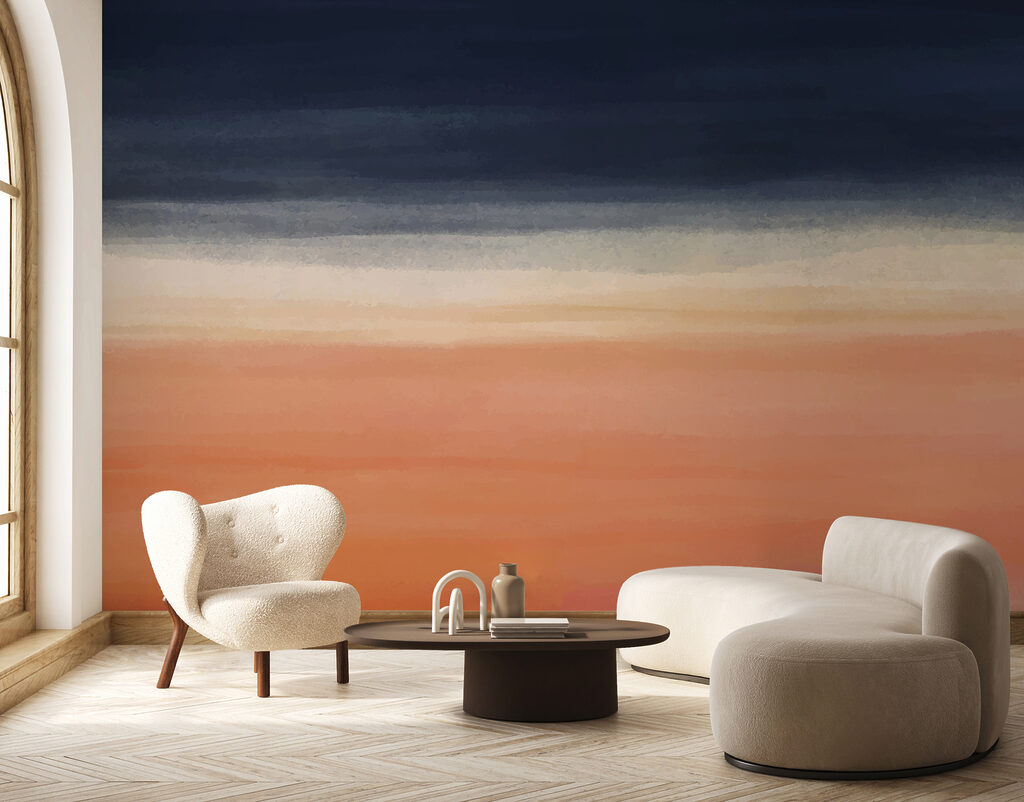 Brede verfbanen in avondtinten — interieur 3