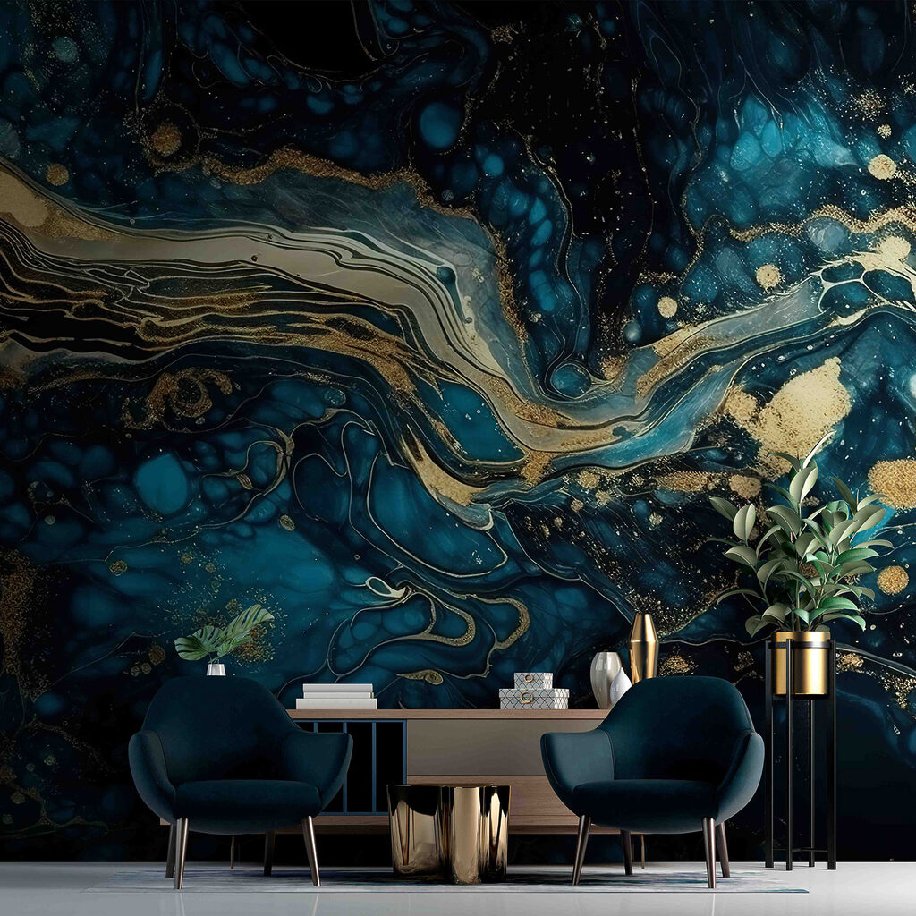 Wervelende blauwtinten en levendige accenten komen samen — interieur 4