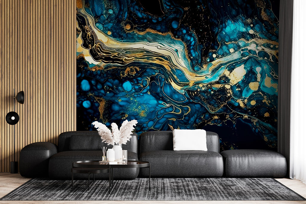 Wervelende blauwtinten en levendige accenten komen samen — interieur 5