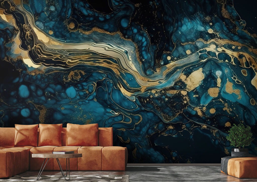 Wervelende blauwtinten en levendige accenten komen samen — interieur 2