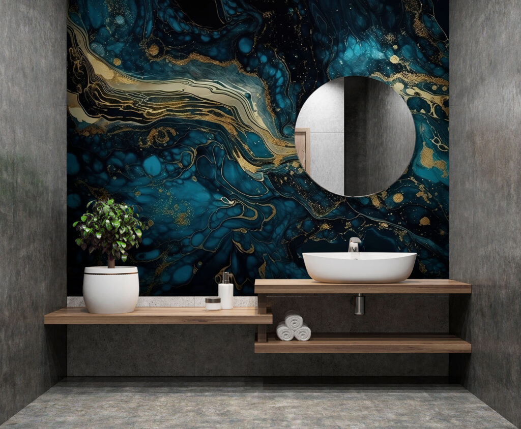 Wervelende blauwtinten en levendige accenten komen samen — interieur 3