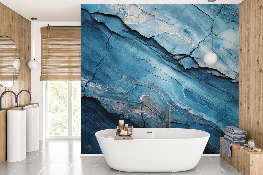 Abstracte blauwe rotsformaties en texturen — interieur 5