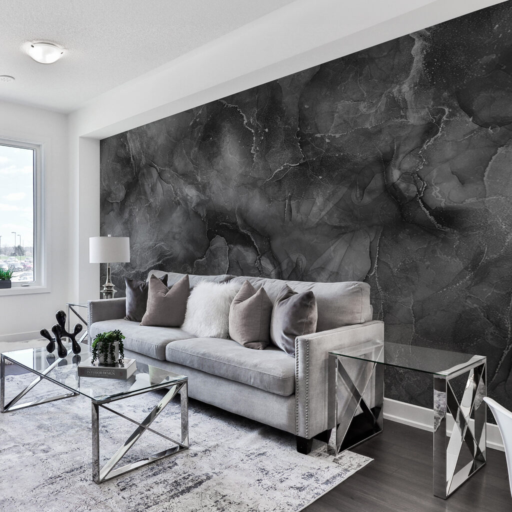 Grijze kleurvelden met breuklijnen — interieur 5