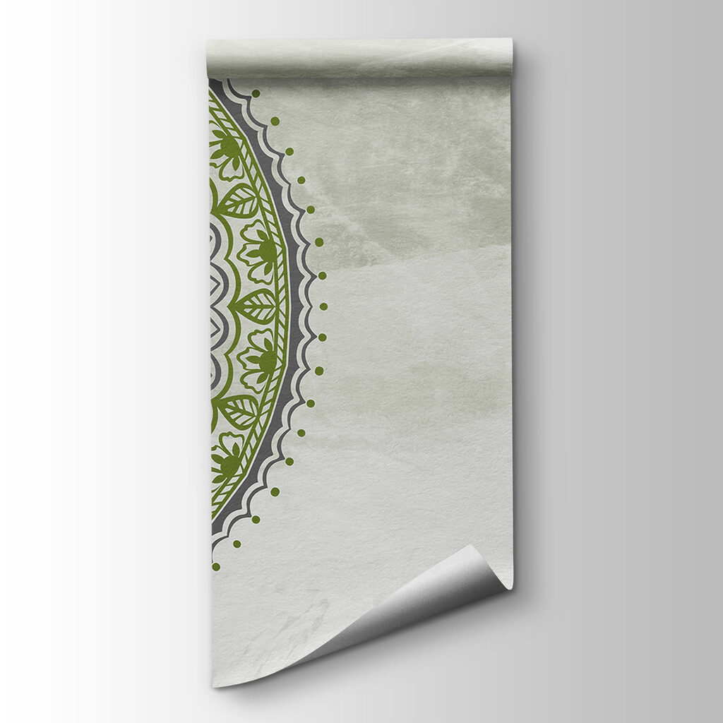 Groene mandala op wittinten — productweergave