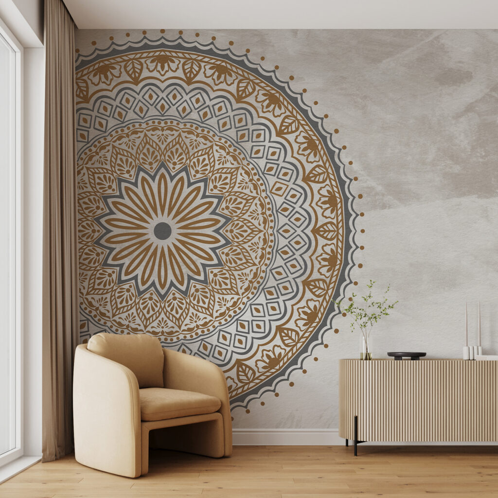 Een cirkelvormig patroon op een wit oppervlak — interieur 1