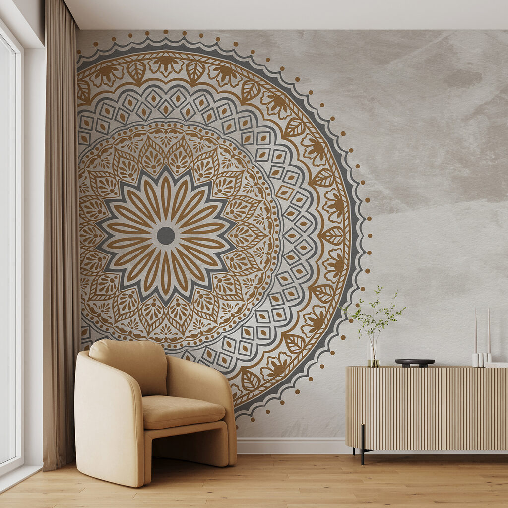 Een cirkelvormig patroon op een wit oppervlak — interieur 3