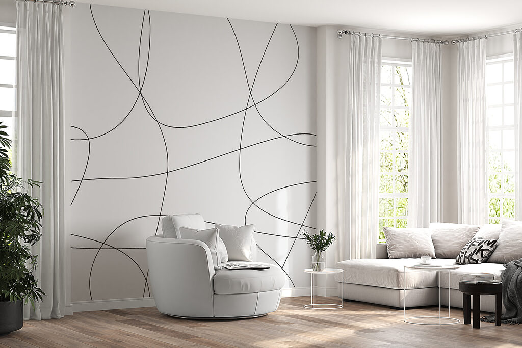 Zwarte lijnen dwalen vrij — interieur 3