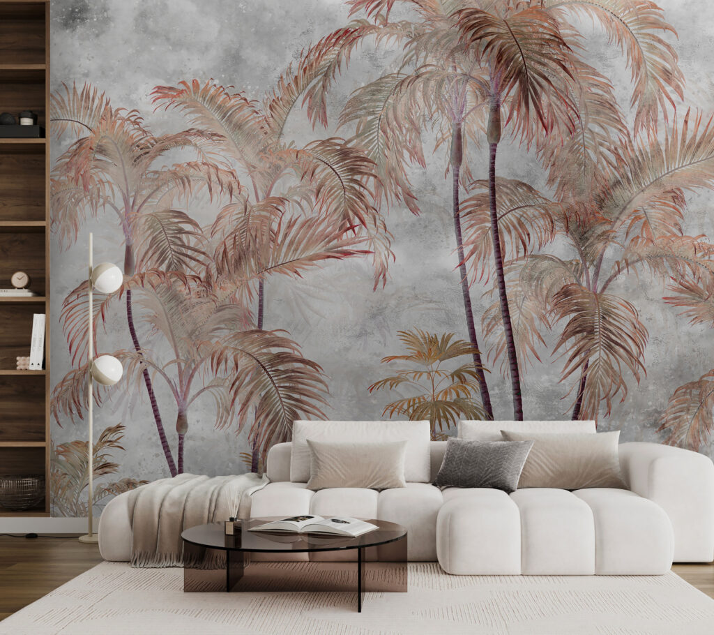 Palmen in grijze aquarel — interieur 3