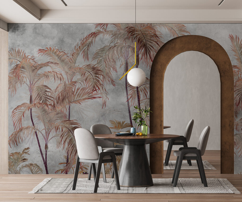 Palmen in grijze aquarel — interieur 4