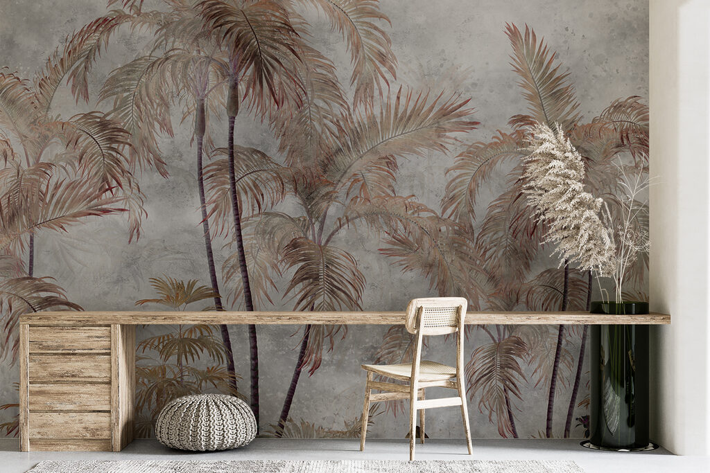 Palmen in grijze aquarel — interieur 6