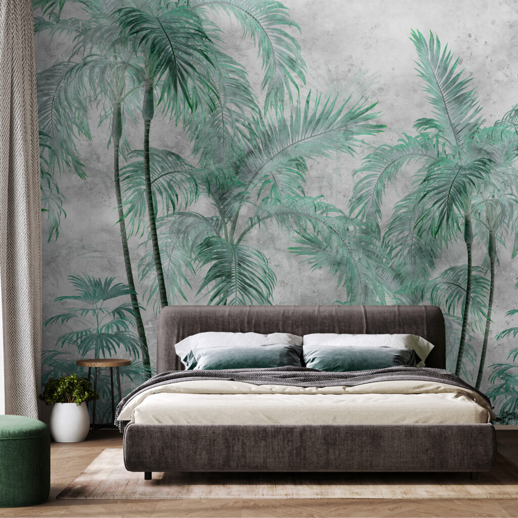 Palmen achter groene waas — interieur 2