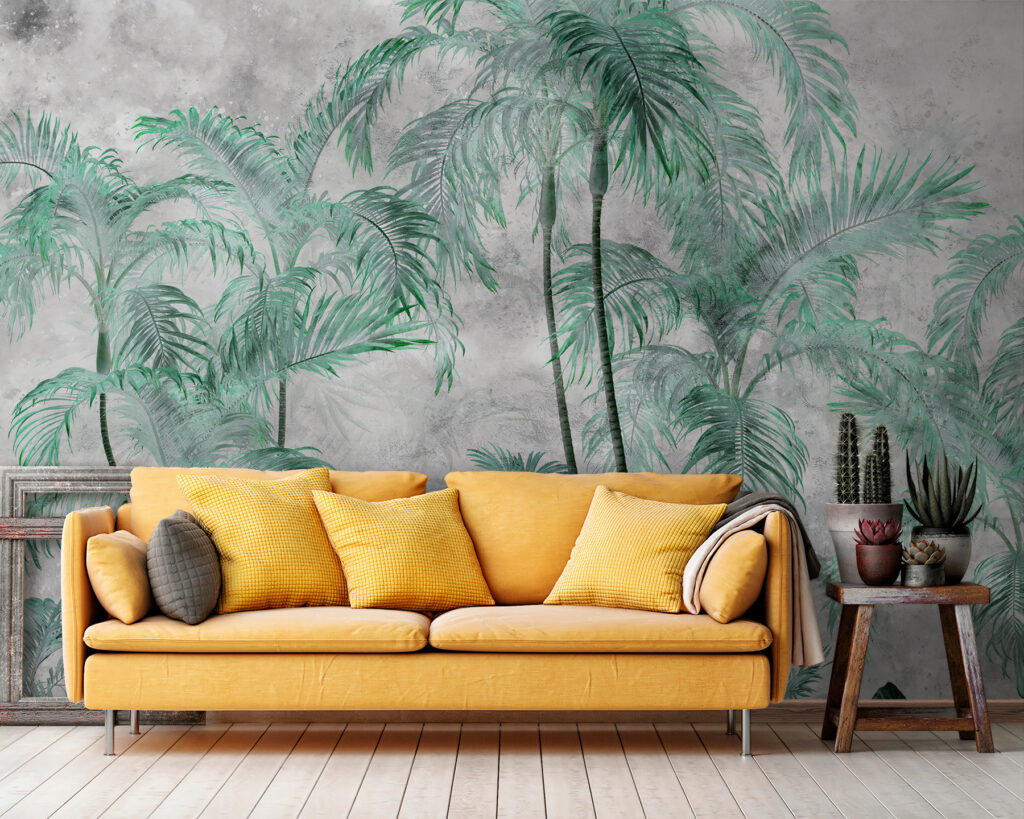 Palmen achter groene waas — interieur 3