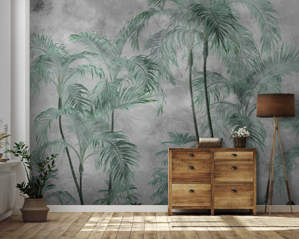 Palmen achter groene waas — interieur 4