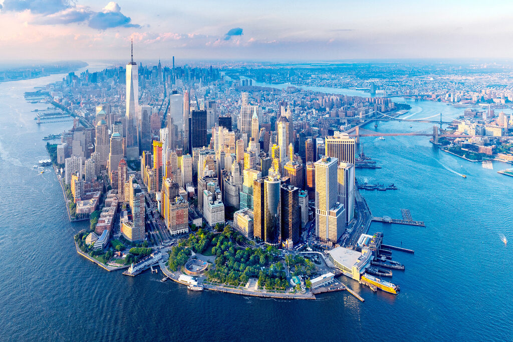 Manhattan boven het water — volledig ontwerp