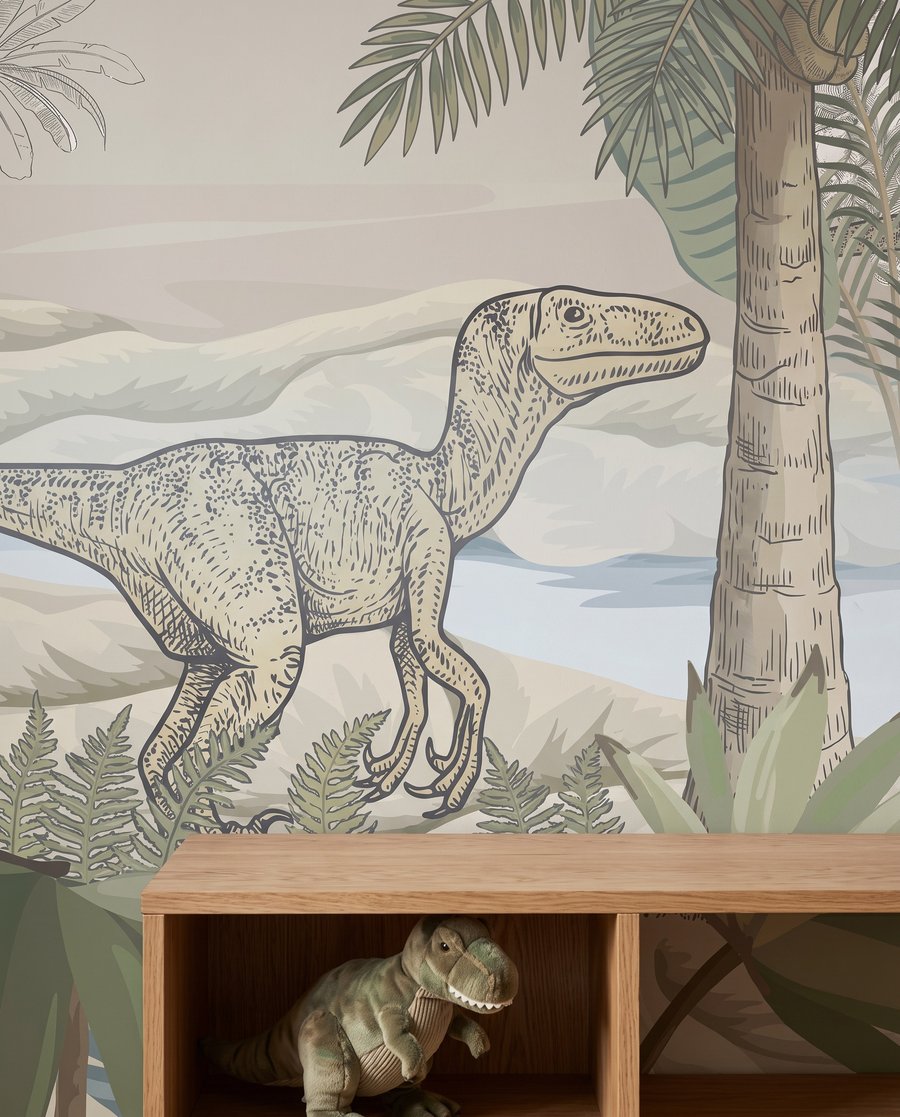 Dinosaurussen aan de bospoel — detail