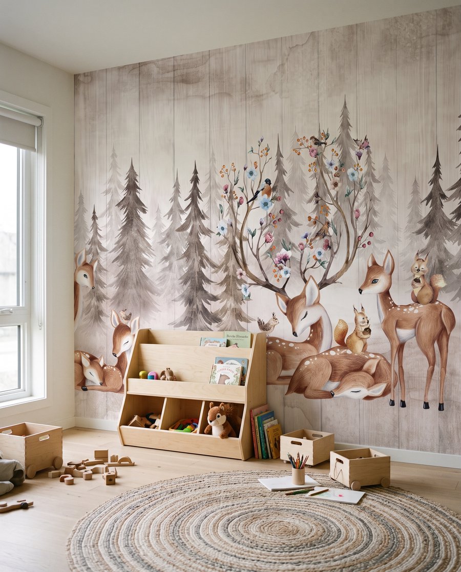 Herten rond een bloesemboom — interieur 3