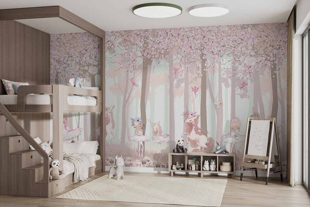 Eenhoorns in roze bos — interieur 5