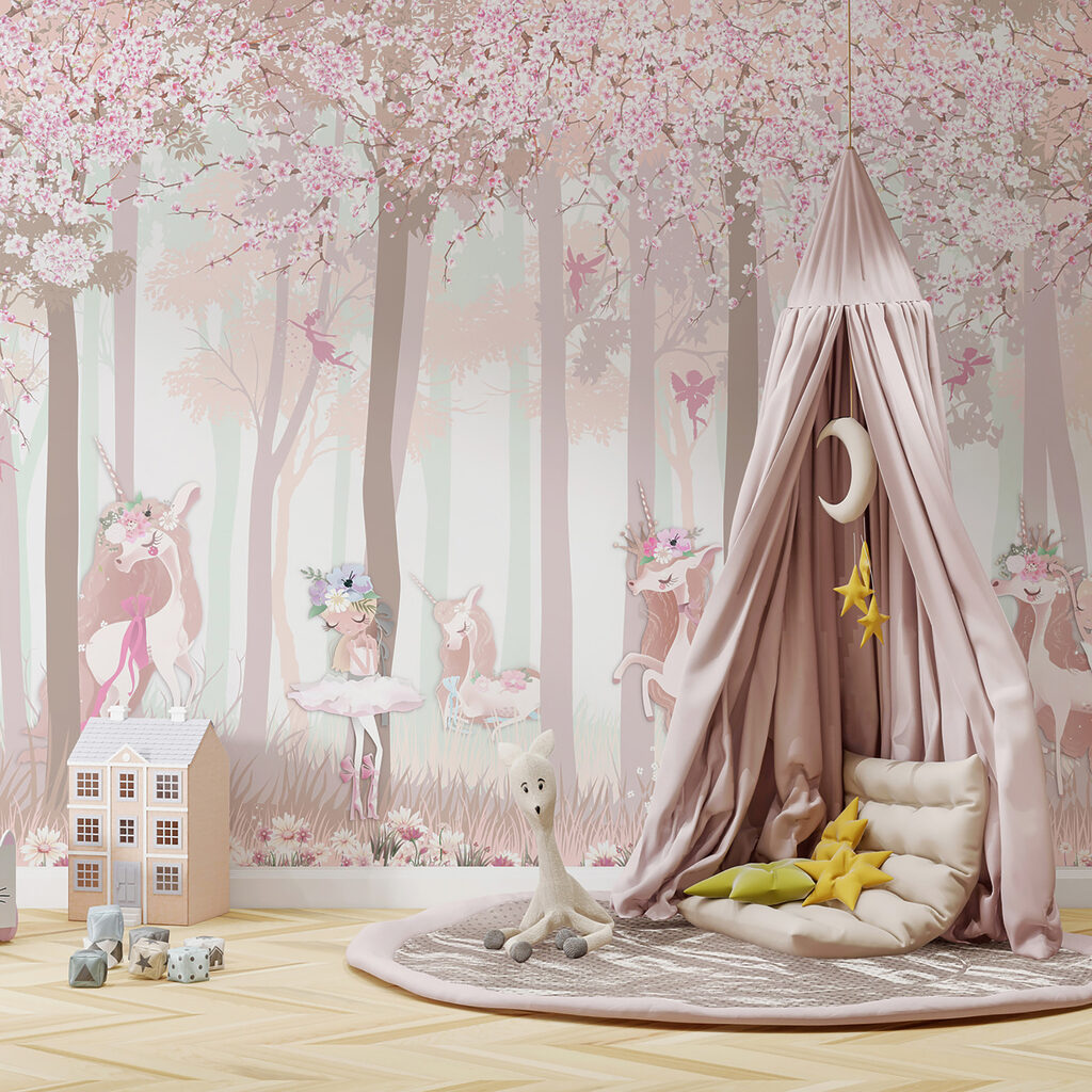 Eenhoorns in roze bos — interieur 7