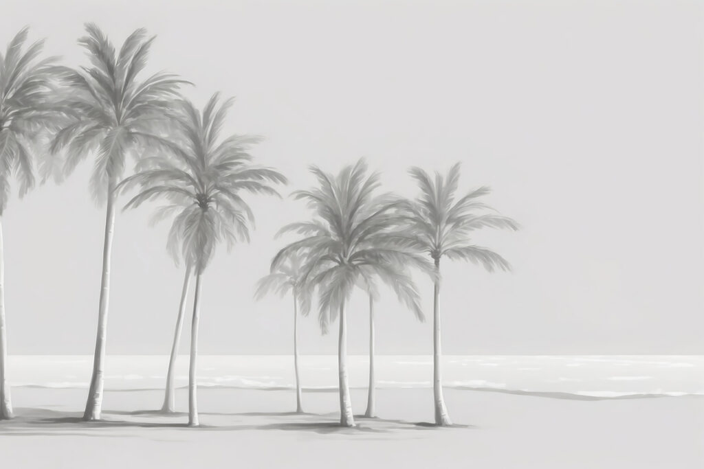 Palmen langs de kust — volledig ontwerp