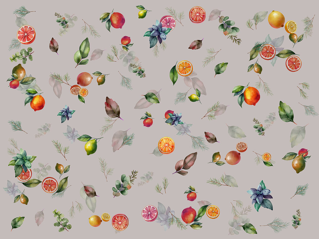 Een patroon van fruit en bladeren — volledig ontwerp