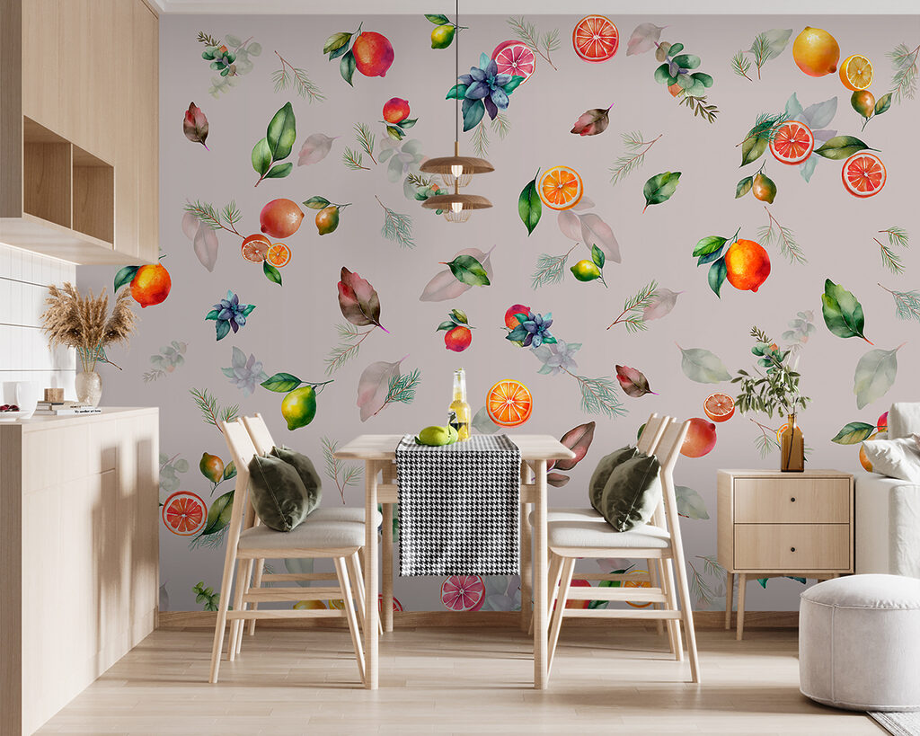 Een patroon van fruit en bladeren — interieur 1