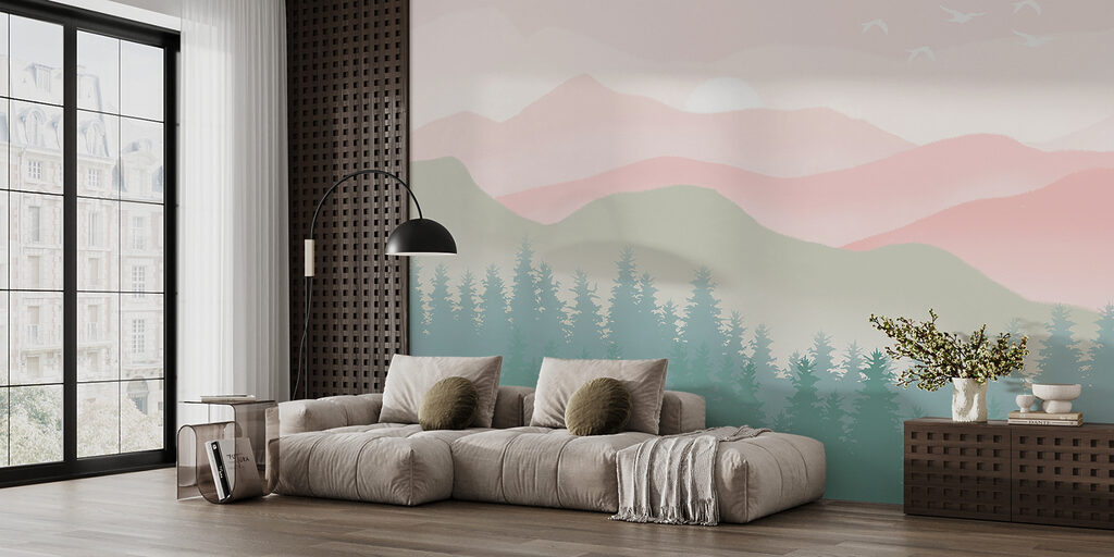 Roze bergen boven dennen — interieur 2