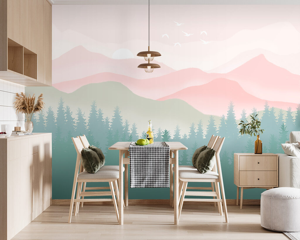 Roze bergen boven dennen — interieur 3