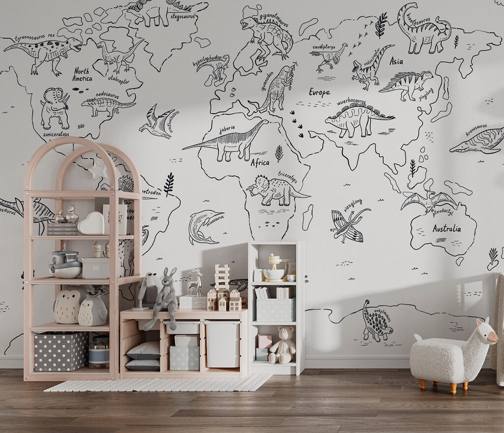 Wereldkaart in dierencontouren — interieur 1