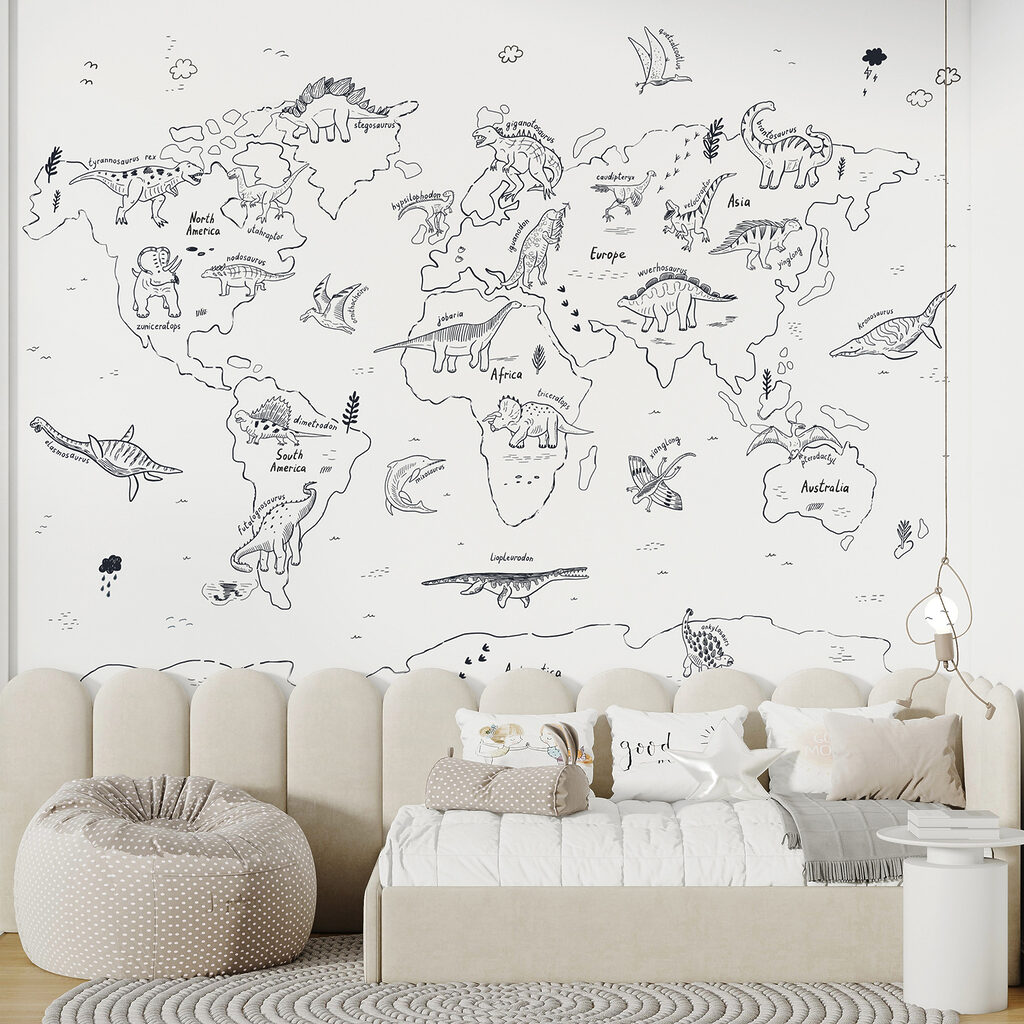 Wereldkaart in dierencontouren — interieur 2