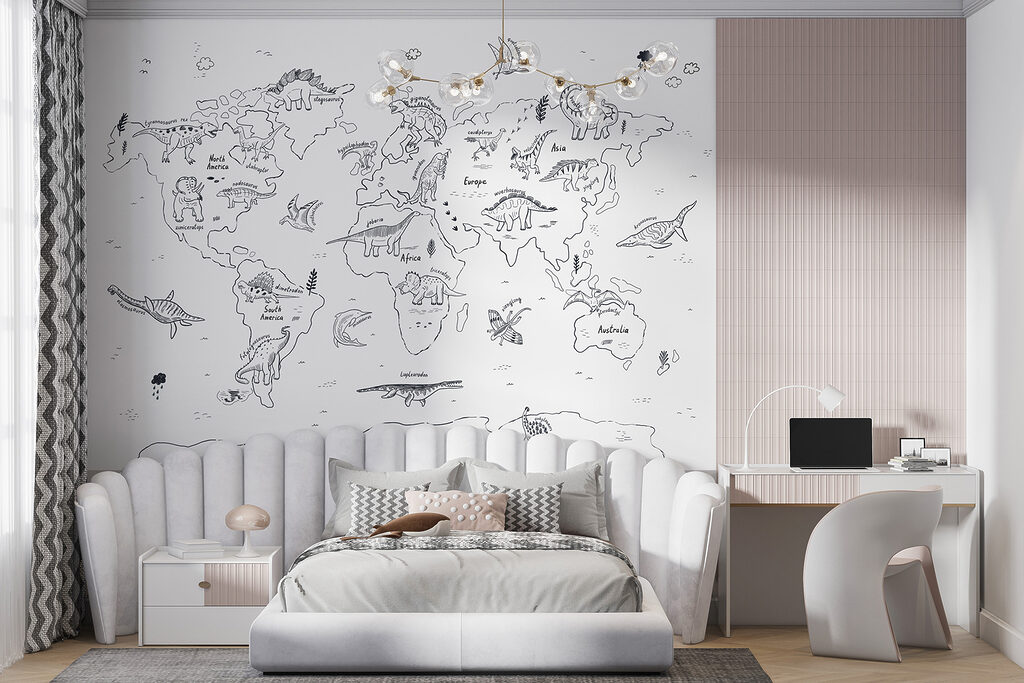 Wereldkaart in dierencontouren — interieur 3