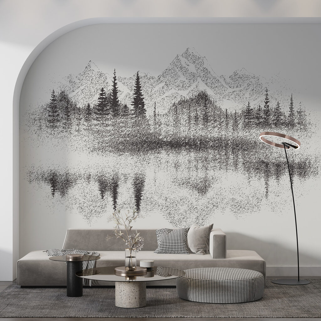 Bergspiegeling in fijne stippen — interieur 3