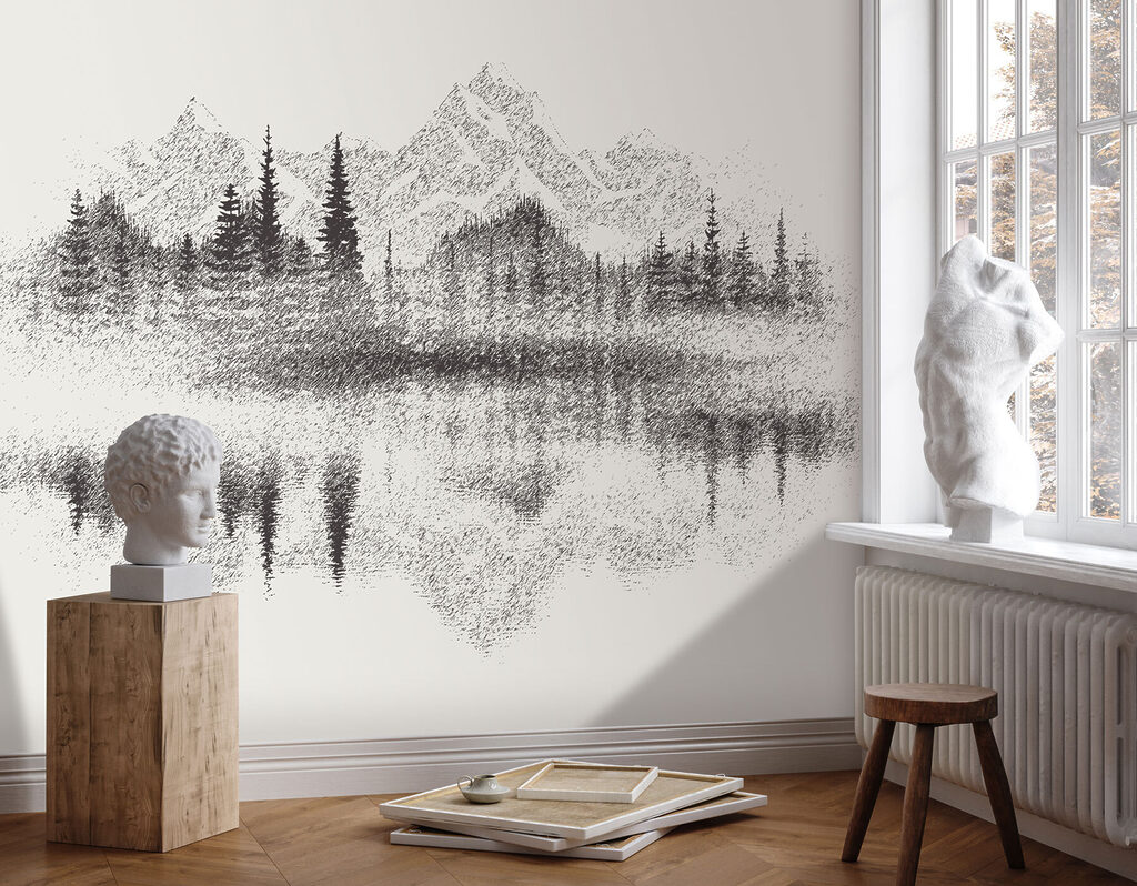 Bergspiegeling in fijne stippen — interieur 1