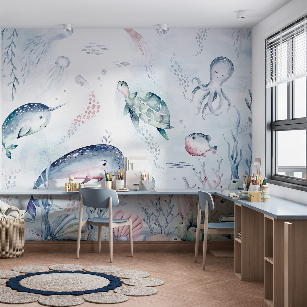 Zeediertjes in zachte kleuren — interieur 2