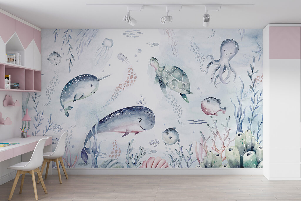 Zeediertjes in zachte kleuren — interieur 3
