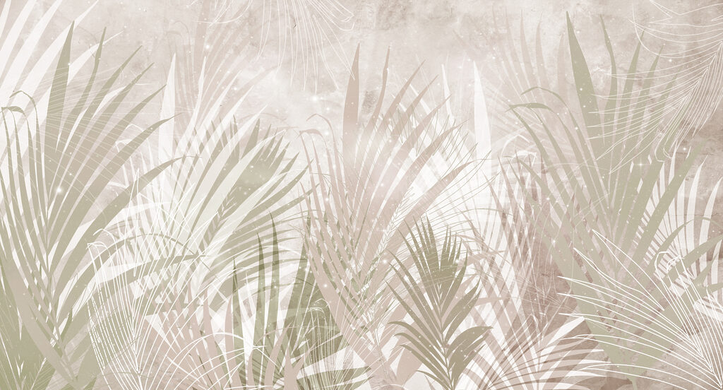 Palmveren in bleke schaduwlijnen — volledig ontwerp