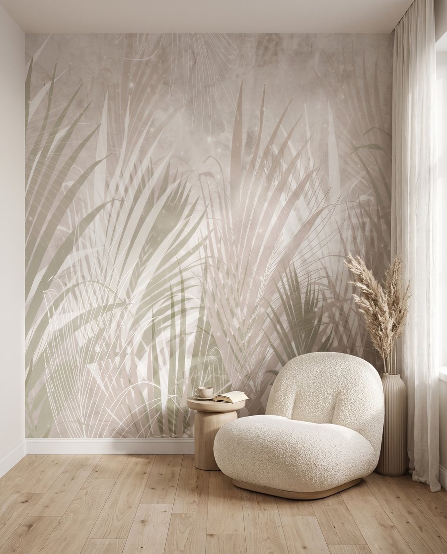 Palmveren in bleke schaduwlijnen — interieur 3