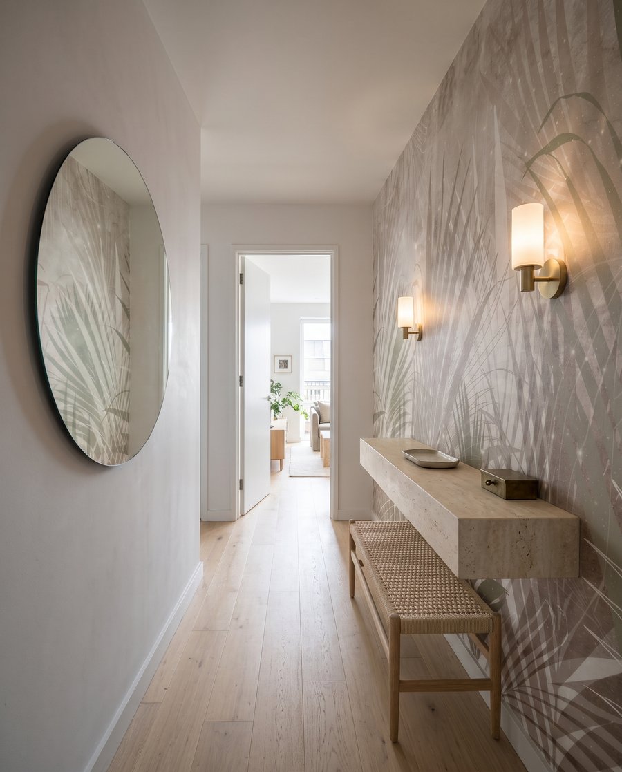 Palmveren in bleke schaduwlijnen — interieur 6