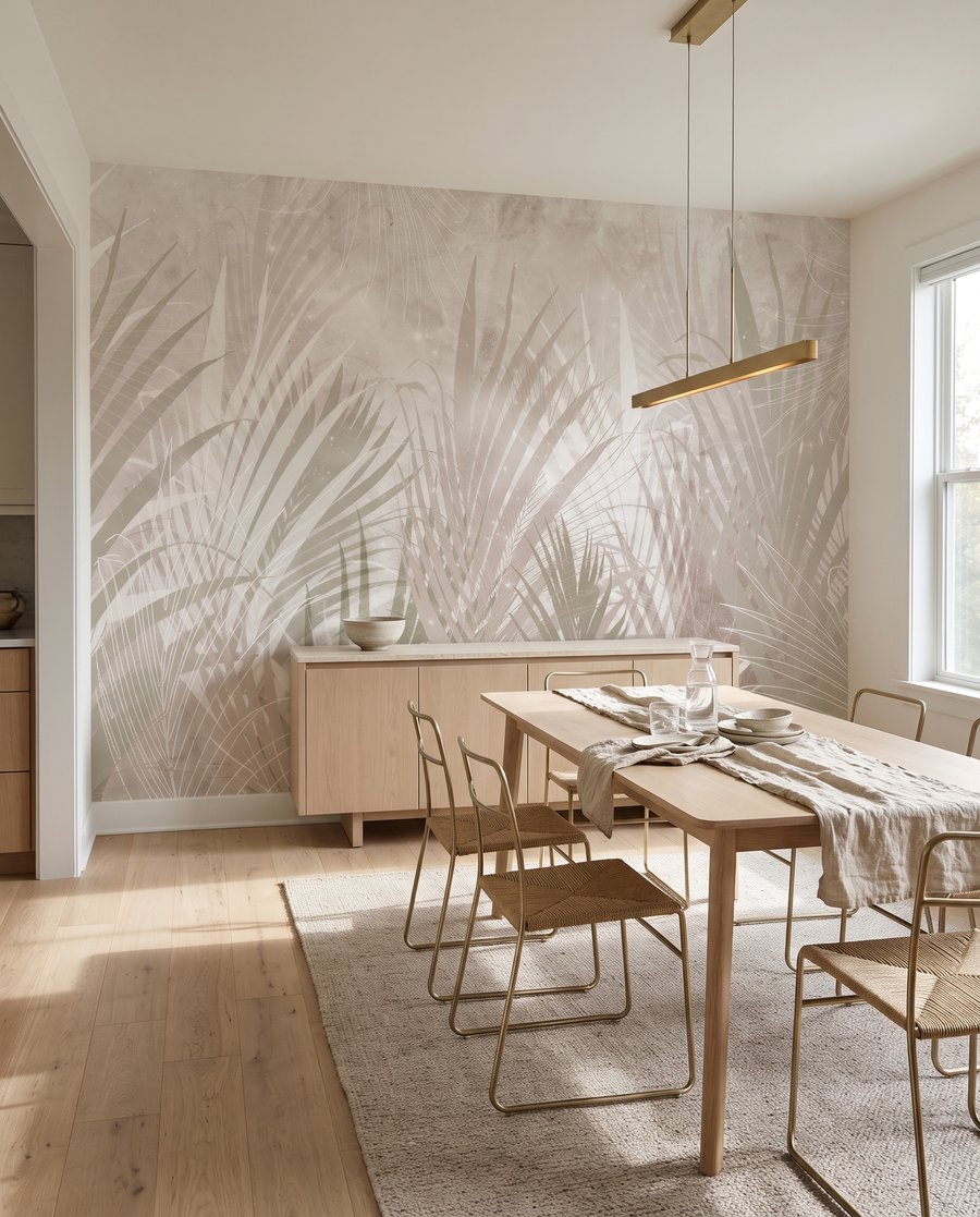 Palmveren in bleke schaduwlijnen — interieur 1