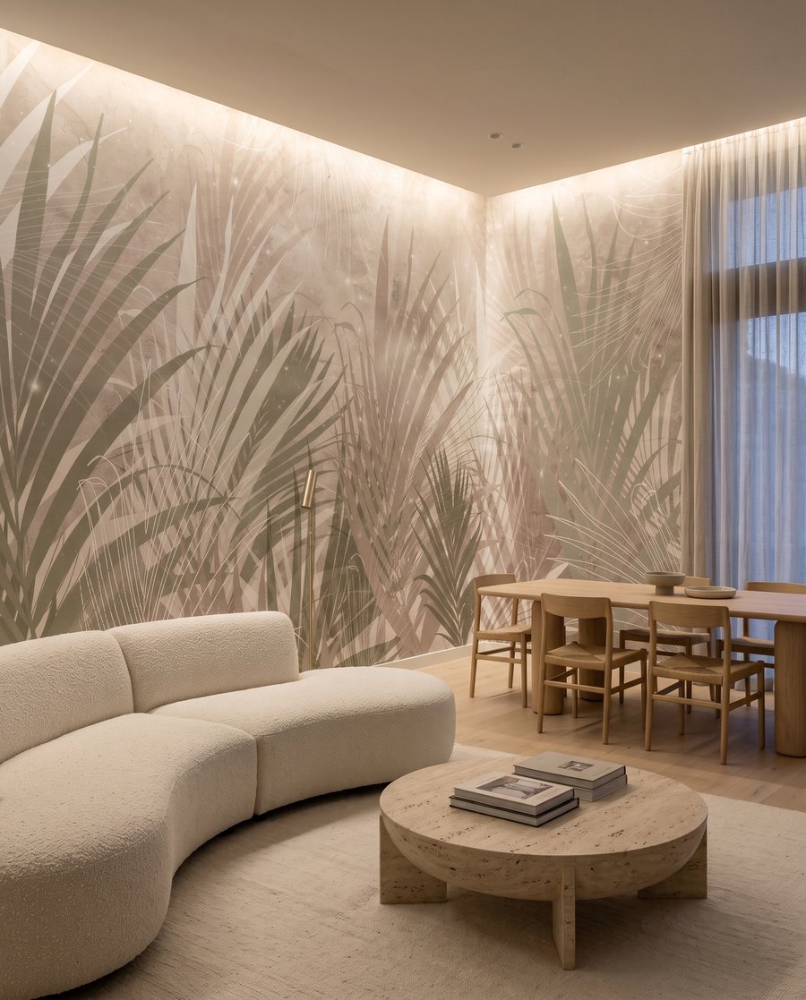 Palmveren in bleke schaduwlijnen — interieur 8