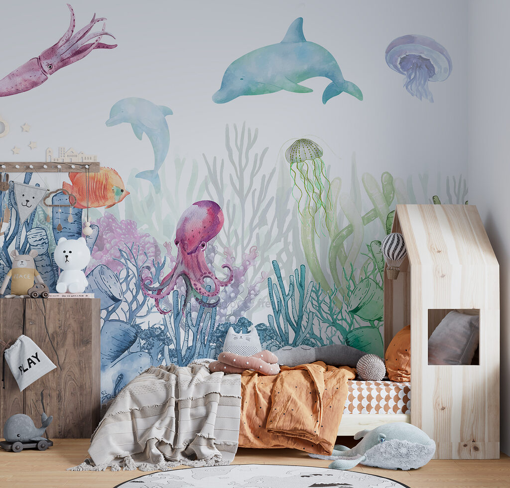 Zeevriendjes in lichte aquarel — interieur 3