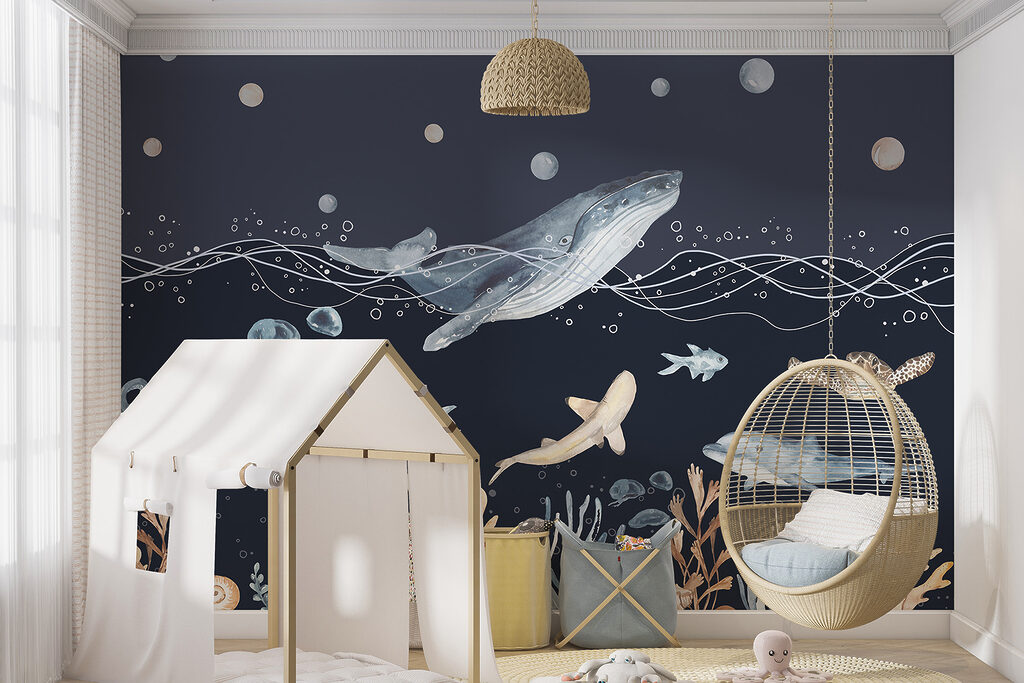 Walvis boven een koraaltuin — interieur 4